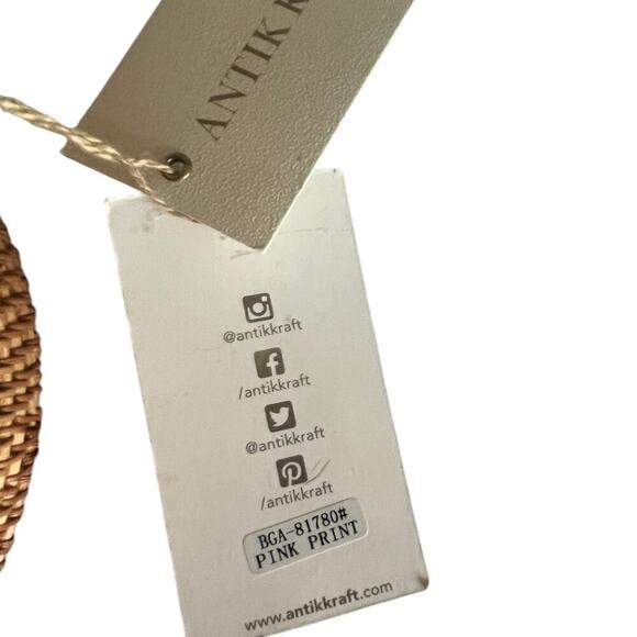 Womens Handbag Round Floral Spring NWT Boho Straw - Picture 7 of 7